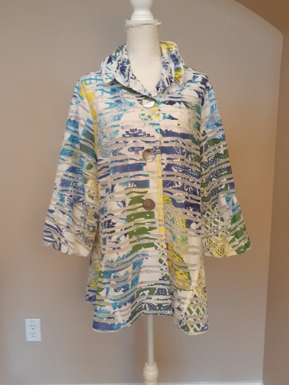 Multiples Net Stripes Jacket - Picture 3 of 12
